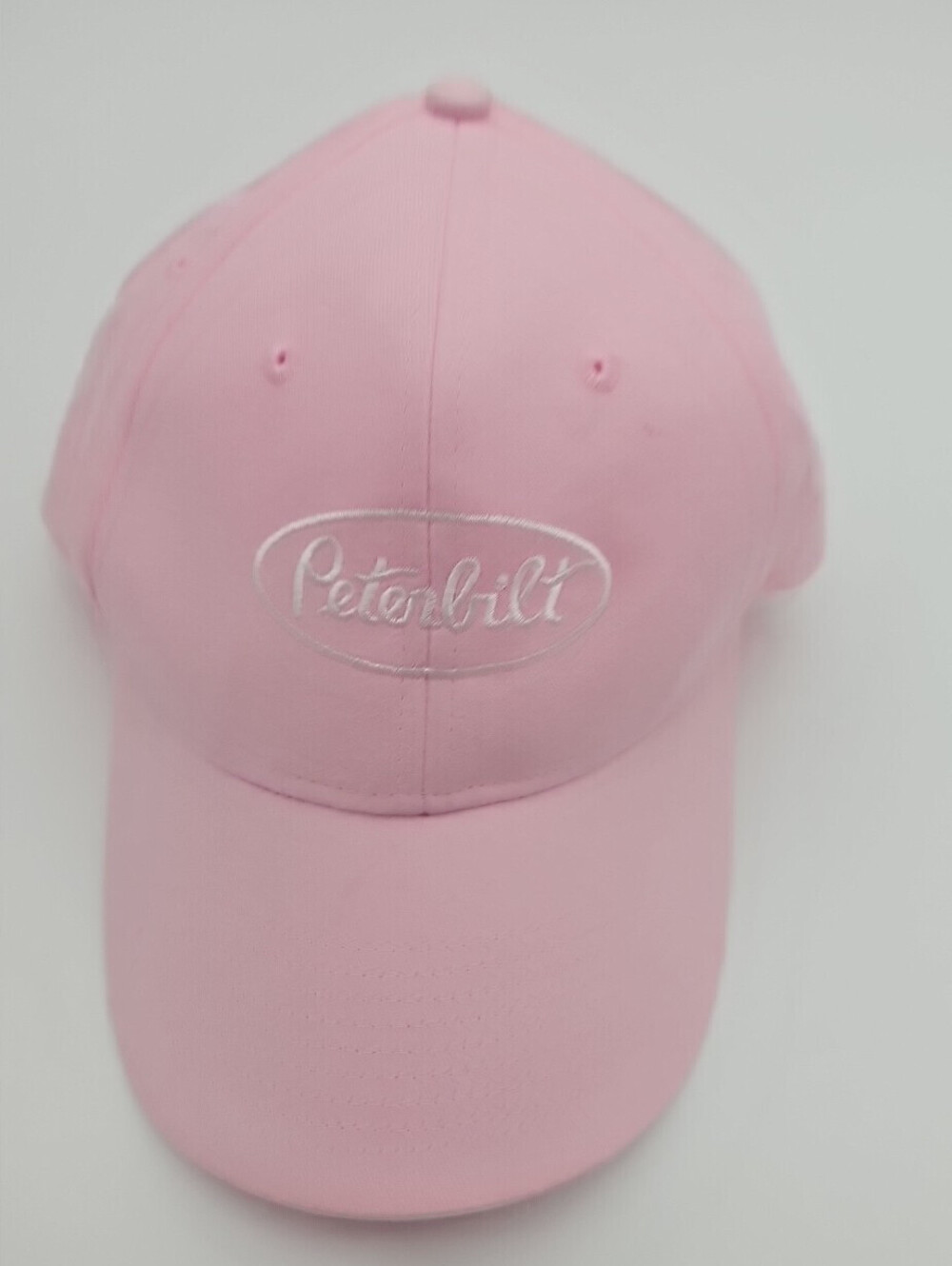 Peterbilt Trucks Hat Advertising Cap Light Pink Strap Back White Script Logo
